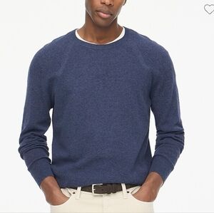 J.Crew Factory Cotton seed-stitch crewneck sweater heather union blue XL